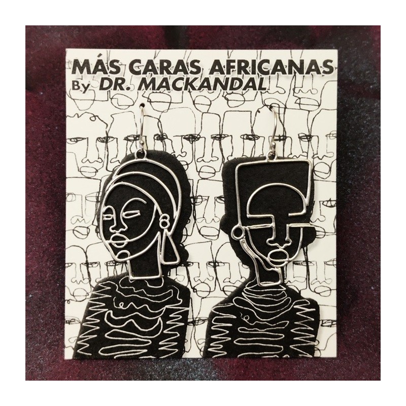 Pendientes de Plata - Más Caras Africanas by Dr. Mackandal