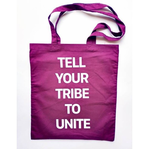 BOLSO - TELL YOUR TRIBE TO UNITE morado